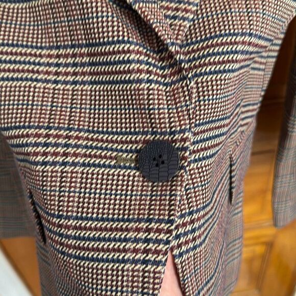 A. Garfield Classic Plaid One Button Women’s Blazer Jacket Size 4 - Picture 2 of 8